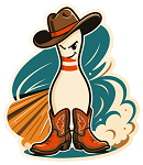 Retro Bowling Pin Cowboy Precision Cut Decal